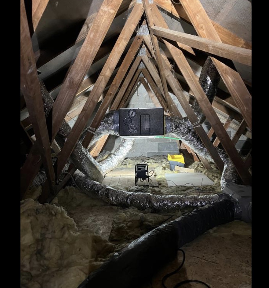 VMC double flux combles gaines isolées — ventilation air sain — réalisation ODS Courtage